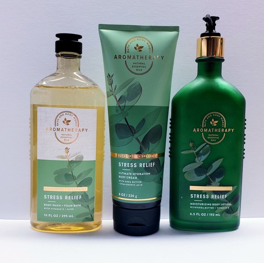 Bath & Body Works EUCALYPTUS SPEARMINT Body Cream, Body Lotion, Body Wash(3 pcs)